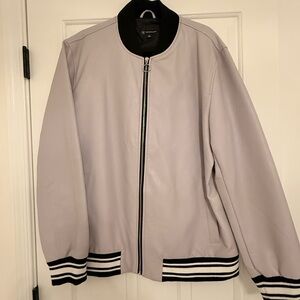 INC International Concepts Stylish Light Purple Bomber Jacket w/ Flower at Back